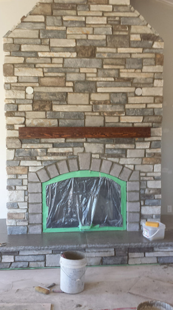 new indoor fireplace build